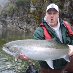River fishing for freshwater Salmon on Vancouver Island