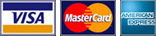 Payment methods Visa, Mastercard and American Express